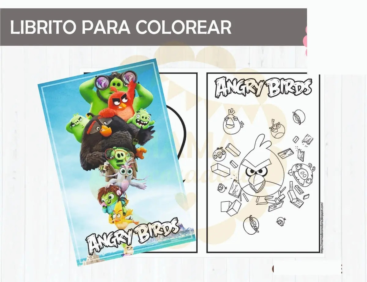 Kit Imprimible Librito Para Colorear Angry Birds