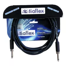 Cabo Blindado C/ Plug Do 1 P10 Macho Em 1 P10 Macho Tiaflex Instrument Cable 20 Preto Do 3m