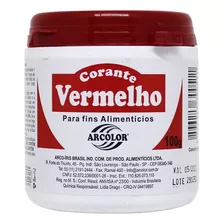 Corante Alimenticio Em Pó Arcolor 100g Cor Vermelho