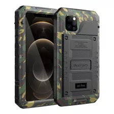 Funda Para iPhone 12 Pro 6.1 Heavy Duty Camuflaje + Vidrio