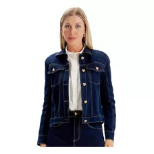 Jaqueta Jeans Lança Perfume Slim Trucker Ou24 Azul Feminino