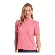 Blusa Feminina Tricot Shine Gola Alta Endless Rosa