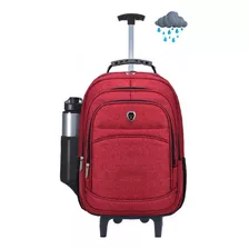 Mochila Com Rodinhas Escolar Faculdade Trabalho Viagens Red