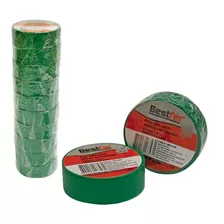 Kit 10 Rolos De Fita Isolante Anti Chama 18mm X 5m Cores Cor Verde