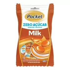 Pacote Bala Pocket Zero Açucar Milk Leite 23g - Full