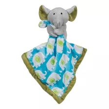 Naninha Do Bebê Chocalho Pelúcia Elefante Kitstar Cor Azul