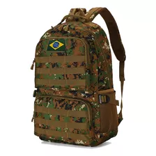 Mochila Tática 50l Reforçada Impermeável Com Bandeira