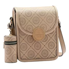 Bolsa Feminina Transversal Chenson Cg84181 Monograma Lady Cor Natural