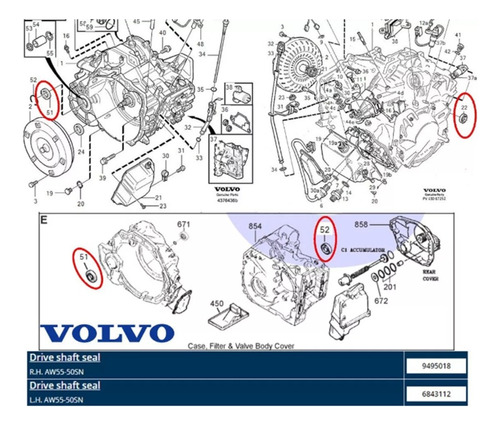 Juego Reten Para Transmision Flechas Volvo C30 T5 Aos 08-13 Foto 8