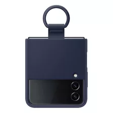 Funda Oficial Para Samsung Z Flip 4 Con Anillo Azul Navy