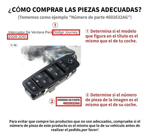 Control Maestro Vidrios Para Dodge Grand Caravan 2012-2019 Foto 2