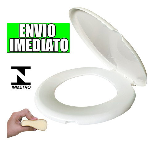 Tampa De Vaso Sanitario Almofadado Universal Oval Branco