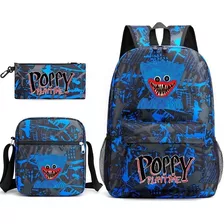 Mochila Escolar De Lona Huggy Wuggy Poppy Playtime 3pcs