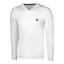 Playera Casual Caballero Ark 1300 Blanco Manga Larga *520 S5