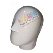 Cabeza Blanca Maniquíe Fibra De Vidrio Para Mascara Luchador