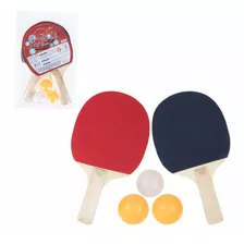 Raquete Tênis De Mesa Ping Pong Kit 2 Raquetes 3 Bolinhas