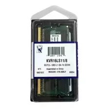 Memória Ram Valueram Color Verde 8gb 1 Kingston Kvr16ls11/8