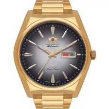 Relógio Orient Masculino F49gg013 G1kx Cor Da Correia Dourado Cor Do Bisel Dourado Cor Do Fundo Cinza