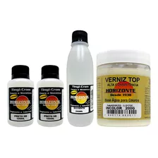 Kit Tinta 2 De 100ml + 1 Diluente 250ml + 1 Verniz Creme 200g 