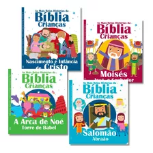 Kit 4 Livros Bíblico As Mais Belas Histórias Da Bíblia Para Crianças Literatura Cristã Infantil