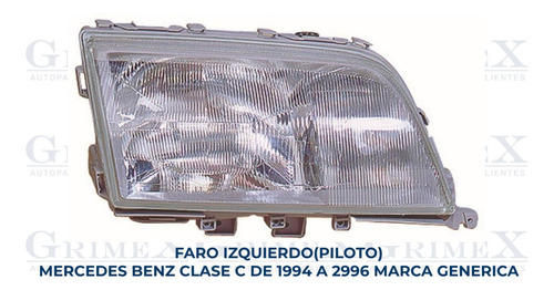 Faro Mercedes Benz Clase C 1994-94-1995-1996-96 Izq Foto 2