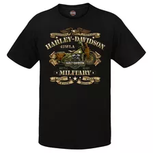 Harley-davidson Military - Camiseta De Manga Corta Con Cuel.
