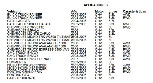 Kit Cadena Distribucion 9-7x 2005 - 2007 Ohv 5.3l Mfi Gas Foto 2