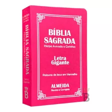 Biblia Sagrada Letra Gigante Luxo Popular Pink Con Harpa De João Ferreira De Almeida Editora Kings Cross Em Português