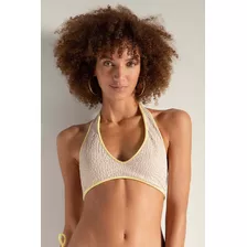 Traje De Baño Top Deportivo Dama Touche Pardo/amarillo