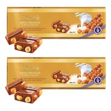 Chocolate Lindt Gold Con Avellanas Tableta 300gr. X2