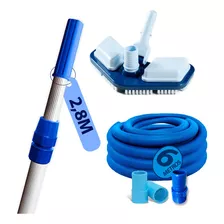 Kit De Limpeza De Piscina Com Cabo Mangueira 6m E Aspirador