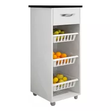 Armário De Cozinha Mini 1 Gaveta Branco/preto - Chf Cor Branco