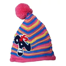 Gorro De Lana Con Pompon Diseño De Rayas Colores