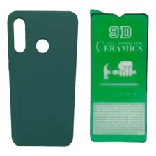 Silicone Case Cerrado Para Huawei P30 Lite Y Vidrio Ceramico