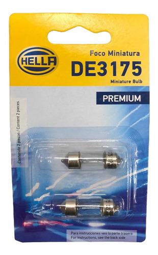 Set 2 Bulbos Luz Interior Domo Halgeno Hella Premium De3175 Foto 5