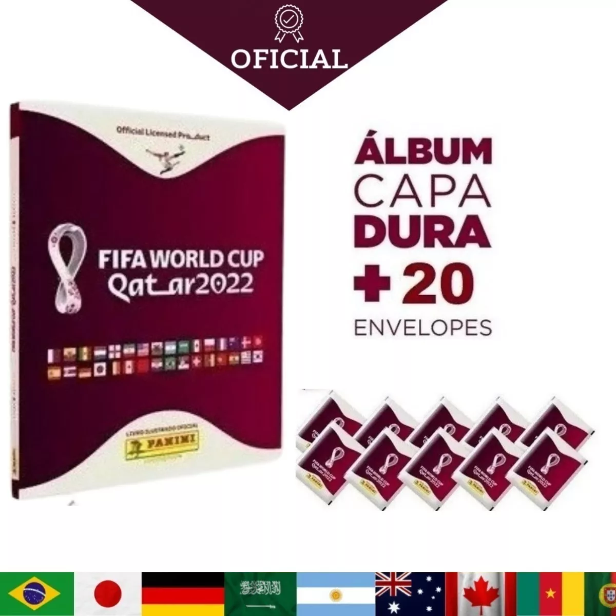 Album Copa 2022 Do Mundo Qatar Capa Dura + 100 Figurinhas