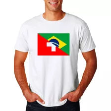 Camiseta Adulto Ou Infantil Bandeira Brasil E Suíça Futebol
