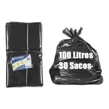 30 Saco De Lixo 100 Litros Alça De Amarrar Extra Reforçado 
