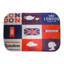 Tapete Pvc Poliester Retangular London England 60 Cm X 40 Cm