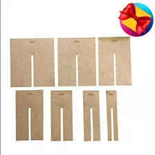 Gabarito Para Laços Em Mdf - Kit Com 7 Peças Par 4 Ao 16cm