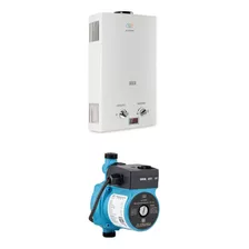 Avera Combo Boiler De Paso 6 L Con Bomba Presurizador 1/6 Hp Color Blanco Tipo De Gas Gn