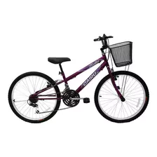 Bicicleta Feminina Aro 24 21 Marchas Bella 310915 Cor Violeta