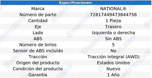 Maza Tras Izquierda O Derecha Voyager 91 Al 93 National Foto 3