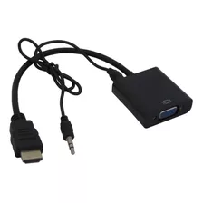 Cabo Conversor Hdmi P/ Vga Pc Xbox Monitor C/ Saída De Áudio