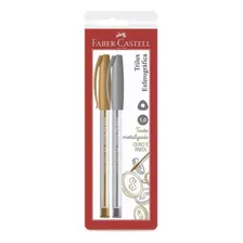 Caneta Esferográfica Faber Castell Trilux Ouro E Prata Cor Da Tinta Ouro/prata Cor Do Exterior Transparente