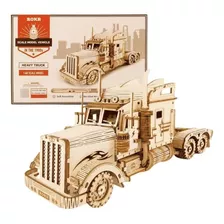 Juguete Heavy Truck Puzzle 3d Encastre De Madera