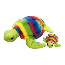 Funstuff - Tortuga De Peluche Arcoíris De 18 Con Bebé | Tor