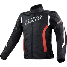 Campera Moto Ls2 Cordura Hombre Gate Negro/rojo Masxmoto