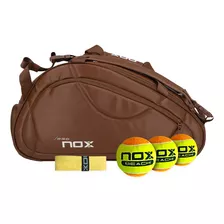 Raqueteira De Beach Tennis Nox Pro Series Marrom + Brindes