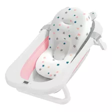 Bañera Tina De Baño Linium Bebe Plegable Portatil Casa Viaje Color Rosa